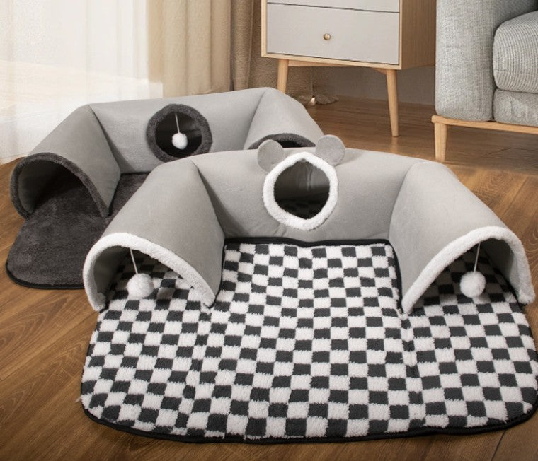 Tunnel pour Chat en forme de U - Ronrons et Cache-Cache garantis