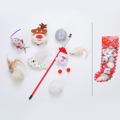 Chaussette Cadeau de Noël pour Chat – Jouets Gourmands et Féériques