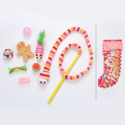 Chaussette Cadeau de Noël pour Chat – Jouets Gourmands et Féériques