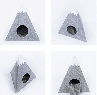 Nid pour chat "Montagne Enneigée" - Chaleur, confort, et style : le refuge douillet parfait pour cet hiver !