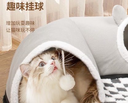 Tunnel pour Chat en forme de U - Ronrons et Cache-Cache garantis