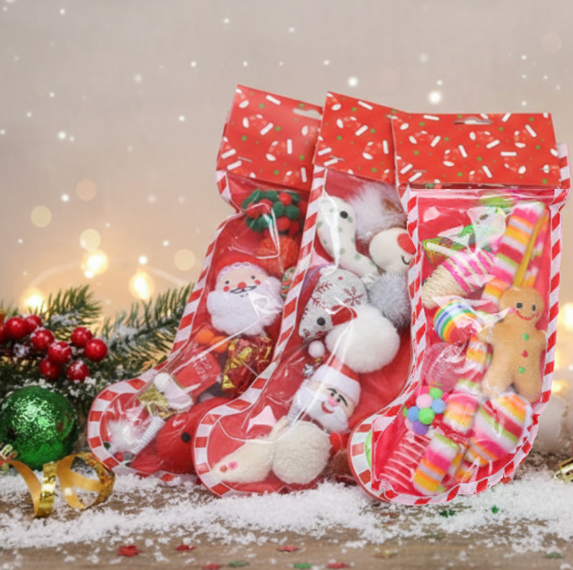 Chaussette Cadeau de Noël pour Chat – Jouets Gourmands et Féériques