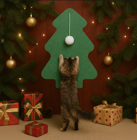 Grattoir Mural pour Chat "Sapin" – La Magie de Noël à Explorer