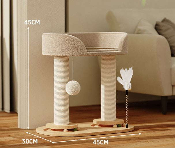 Griffoir Multifonction pour Chat : Tourniquet, Balle et Cocon de Détente !