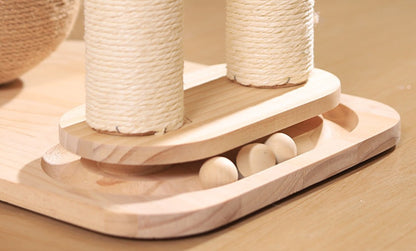 Griffoir Multifonction pour Chat : Tourniquet, Balle et Cocon de Détente !