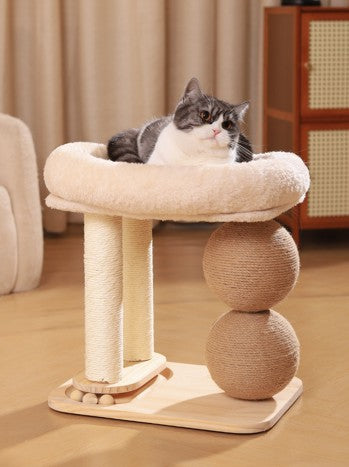 Griffoir Multifonction pour Chat : Tourniquet, Balle et Cocon de Détente !