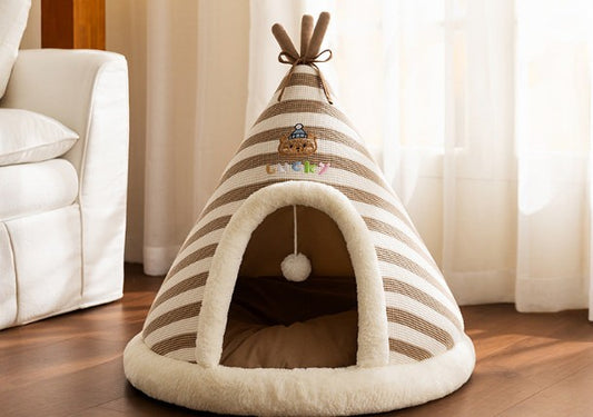 Nid Tipi pour Chat : Un Refuge Chaleureux et Confortable pour des Siestes Parfaites !